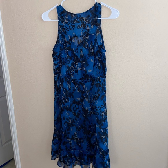 Grunge vibes cheetah print v neckline floral see thru dress cute ruffled bottoms - Picture 5 of 11